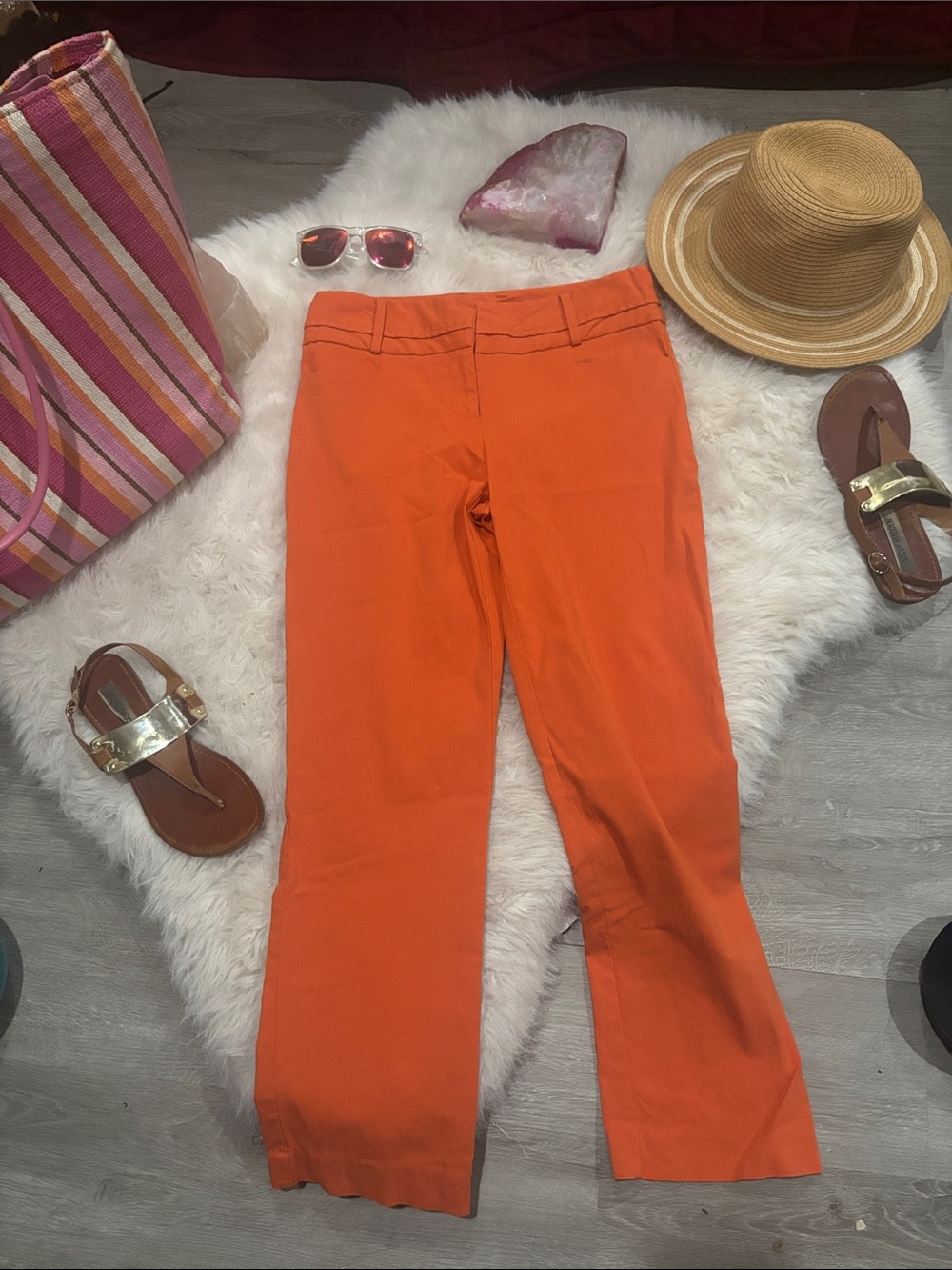 Worthington Bright Orange Boot-Cut Pants
